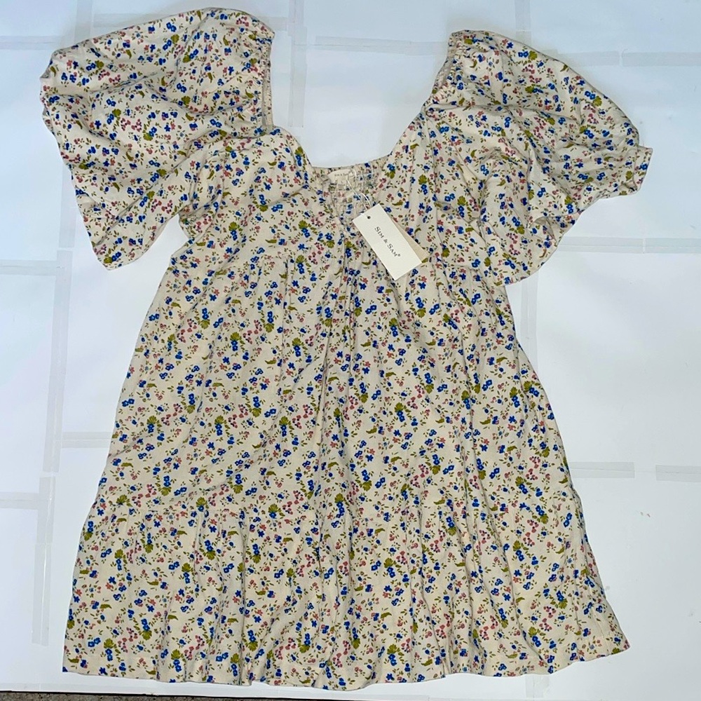 Sim & Sam NWT Boho Floral Babydoll Mini Dress